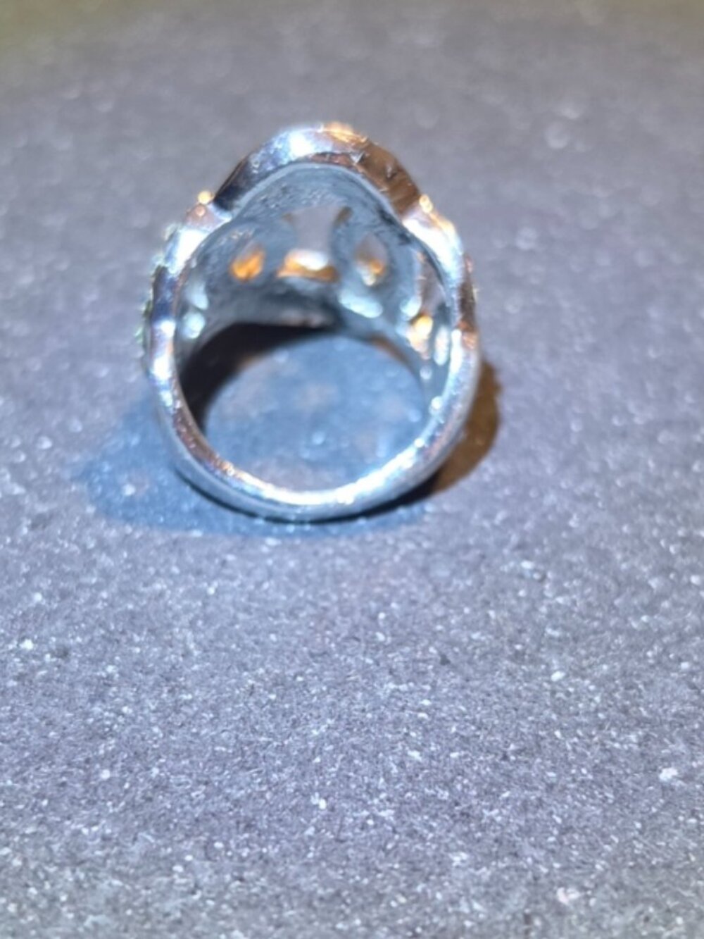 Silver tone Double‑Loop Rhinestone Ring - Picture 4 of 7
